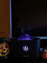 Nawilżacz powietrza USB z efektem płomienia, 7 kolorów, symulacja światła, aromaterapia, oczyszczacz powietrza do sypialni/zestaw olejków eterycznych
